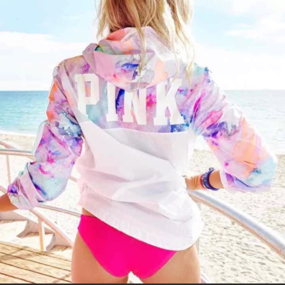 Victoria's Secret pink Water color anorak